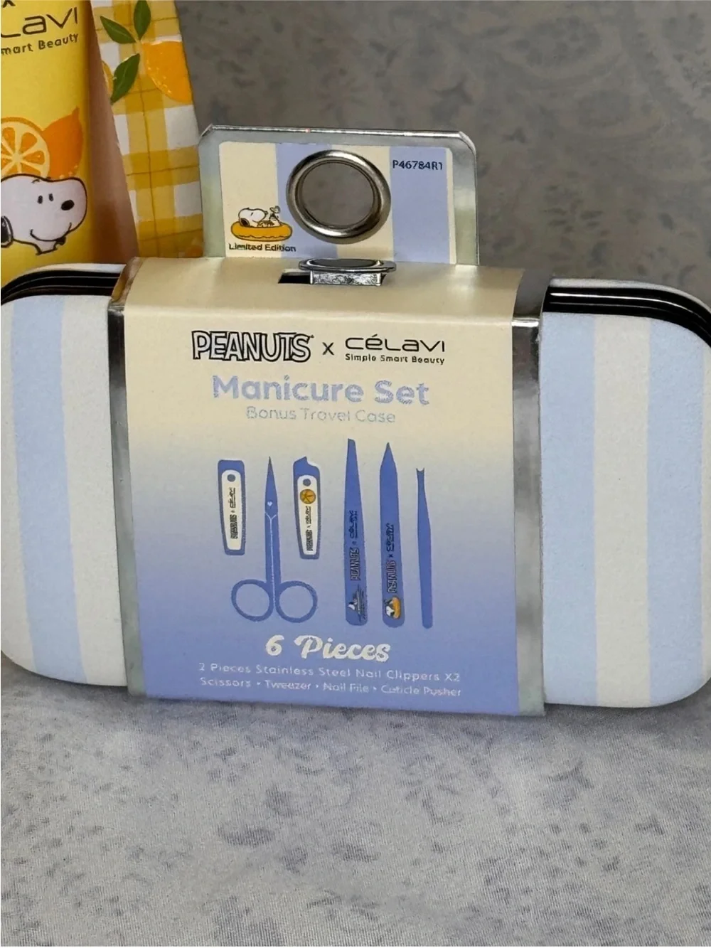 Peanuts Snoopy 6 Piece Manicure Set and 3 Pack Lemon Scented Lip Gloss